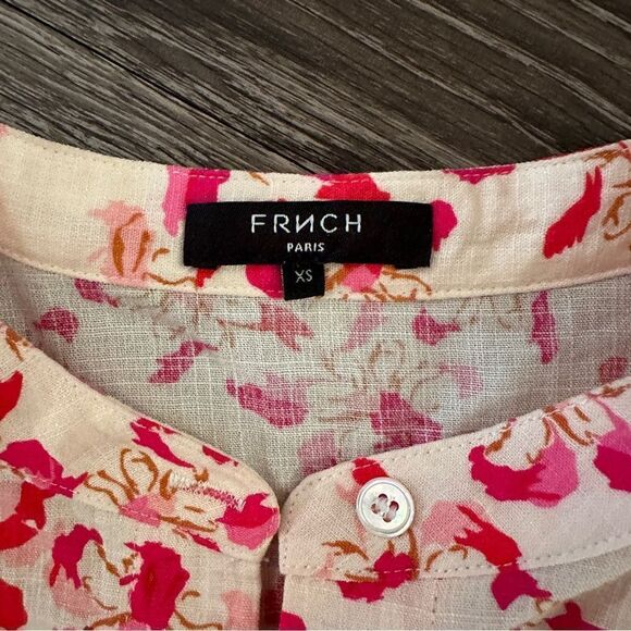 FRNCH Paris short sleeve tie front button down - Picture 5 of 7